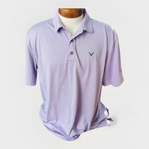 Callaway Golf Purple Striped Polo Shirt Size XL Opti-Dri